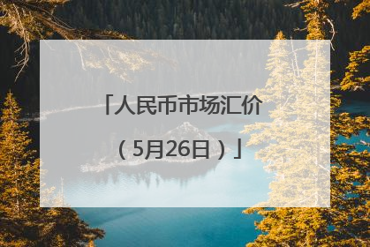 人民币市场汇价（5月26日）